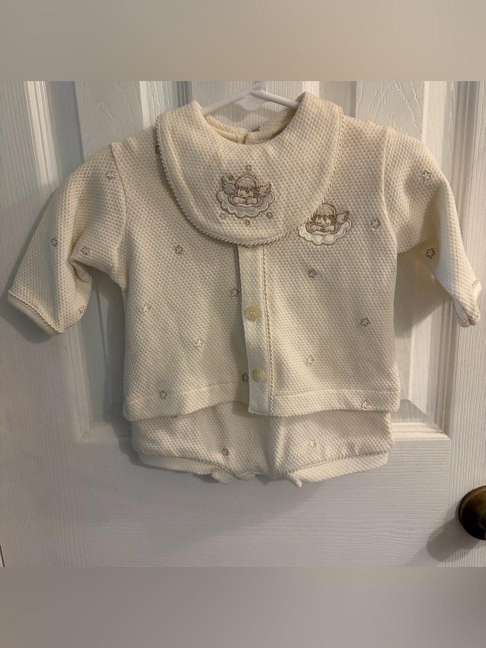 Bright Future Heirlooms Sweet Baby Girl Two Piece Cream Color Angel Set Newborn